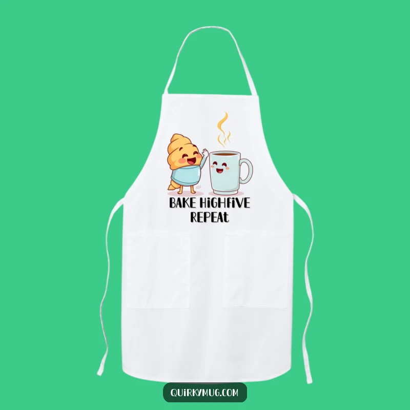 Funny Croissant High-Five Apron: Cook with Giggles! Your Funny Gift Awaits