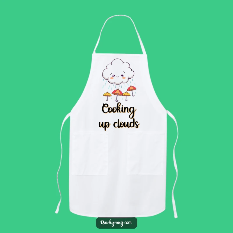 Funny Cloud Umbrella Apron - Mischievous Rain Chef Gift