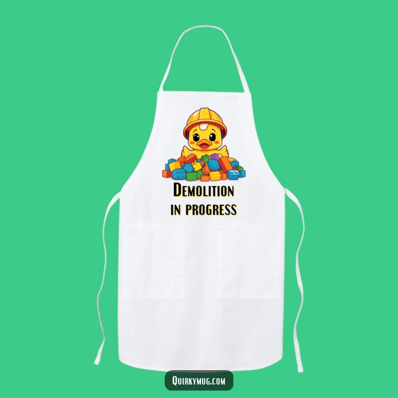Funny Ducky Construction Apron: Protects Clothes, Hilarious Kitchen Funny Gift!