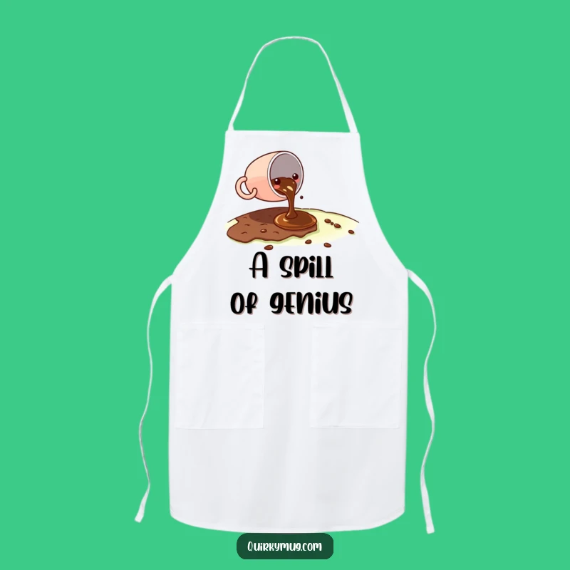 Funny Kawaii Coffee Spill Apron - Kitchen Humor for Coffee Lovers