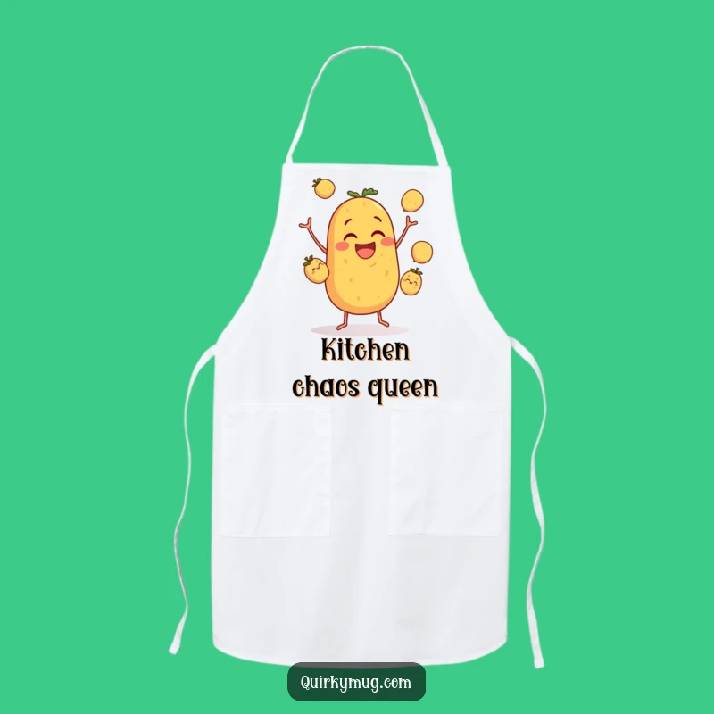 Funny Potato Juggling Apron: Hilarious Kitchen Wear for Aspiring Chef Comedians