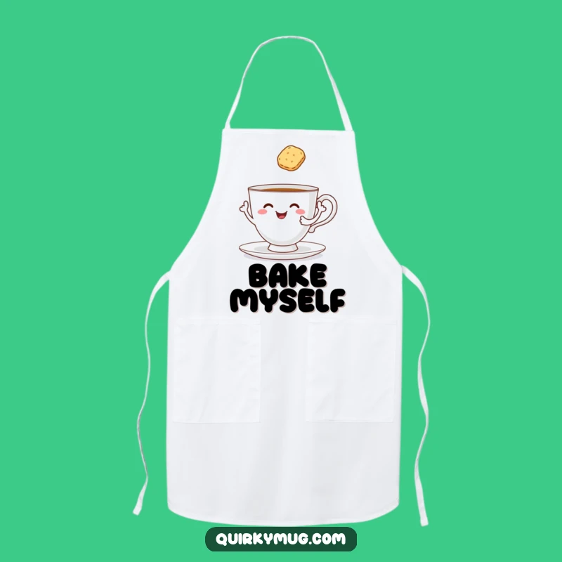 Funny Tea Apron: Cheerful Teacup Serves Itself, Hilarious Kitchen Gift!