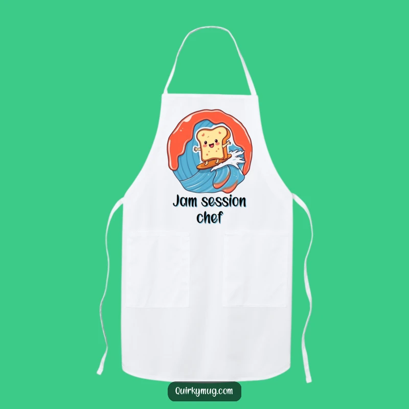 Funny Toast Surfer Apron: Kitchen Jam Wave Fun, Great Cooking Gift!