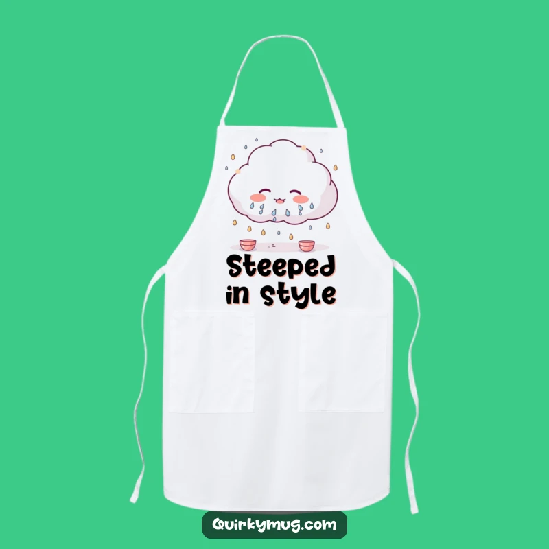 Funny Kawaii Cloud Teacup Rain Apron: A Hilarious Gift for Tea Party Hosts
