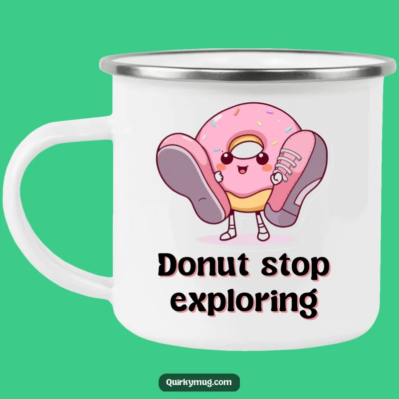Funny Donut Giant Shoes Camping Mug - Outdoor Sweetness Gift