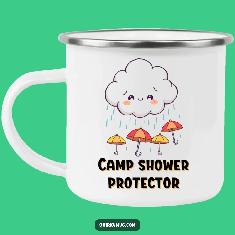 Funny Cloud Umbrella Camping Mug - Mischievous Rain Campfire Cup