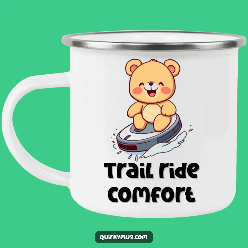 Funny Teddy Bear Roomba Camping Mug - Adventure Brews with Giggles