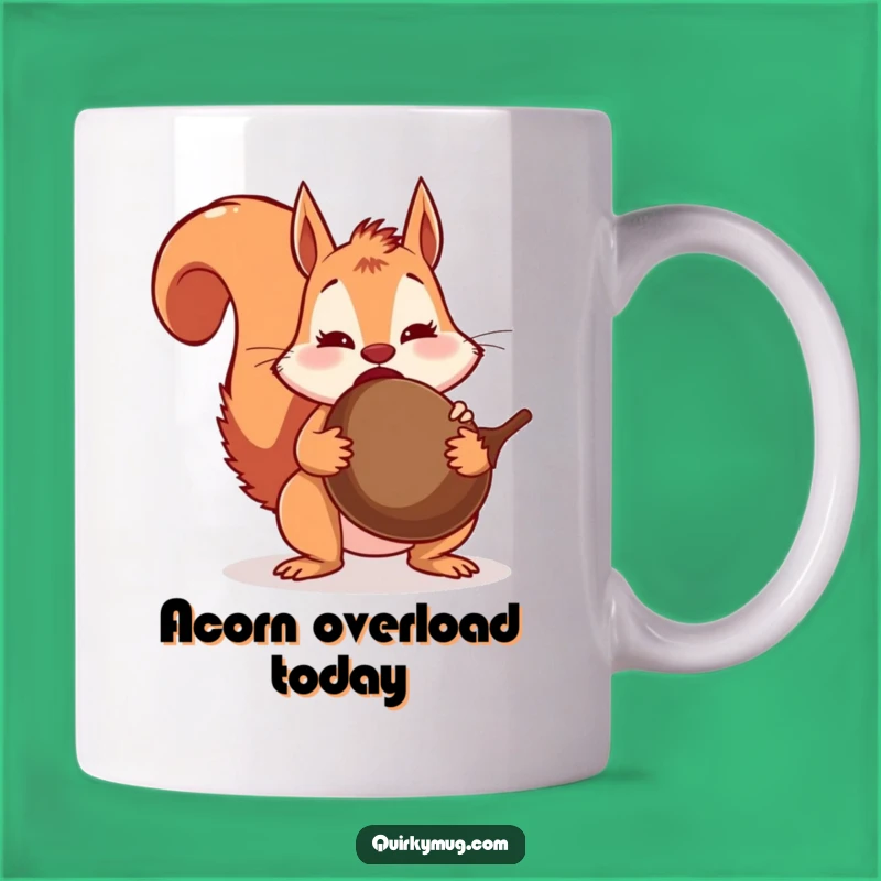 Funny Squirrel Acorn Surprise Mug: Accidental Munch Humor, Perfect Gift for Foodies