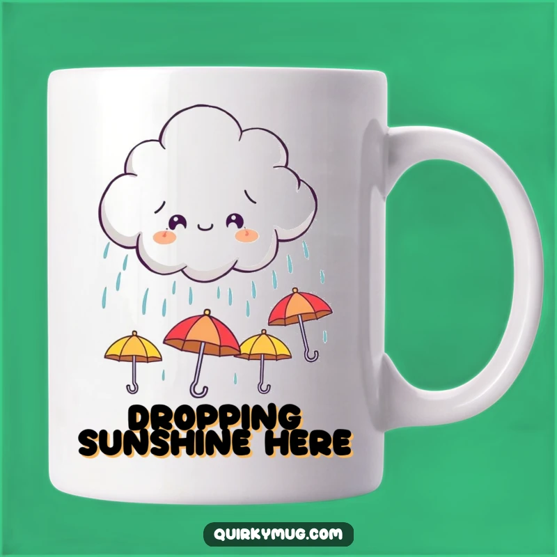 Funny Cloud Umbrella Mug - Mischievous Rain Character Gift