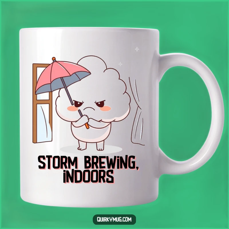Funny Grumpy Cloud Mug: Ironically Humorous Gift for Rainy Day Lovers
