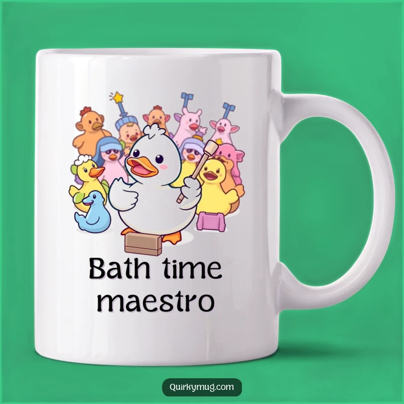 Funny Kawaii Duck Conductor Mug: A Hilarious Gift for Bathtime Maestros