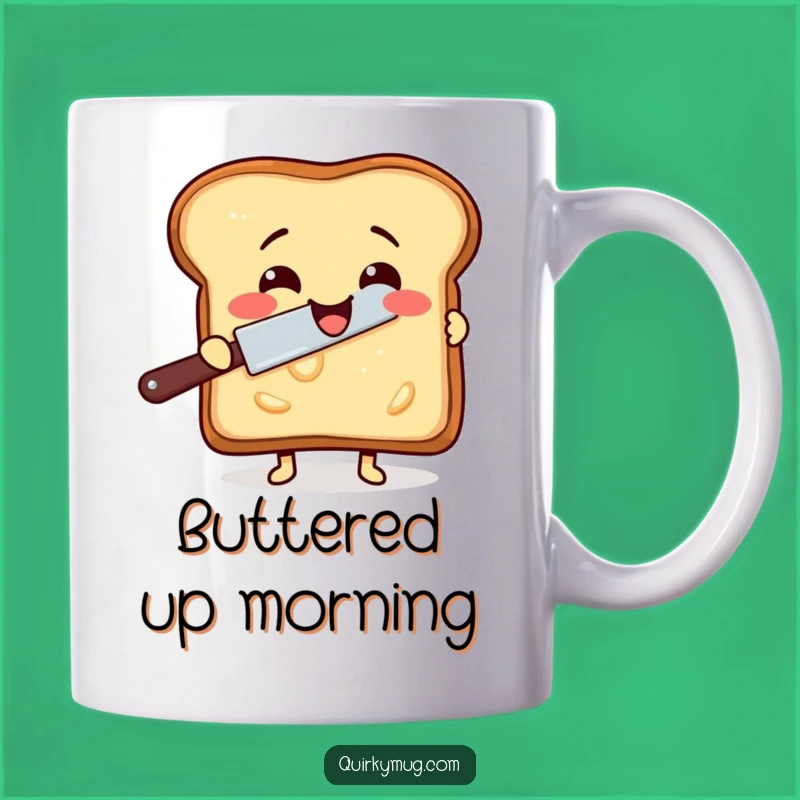 Funny Toast Buttering Mug - Breakfast Comedy, Perfect Gift for Foodies