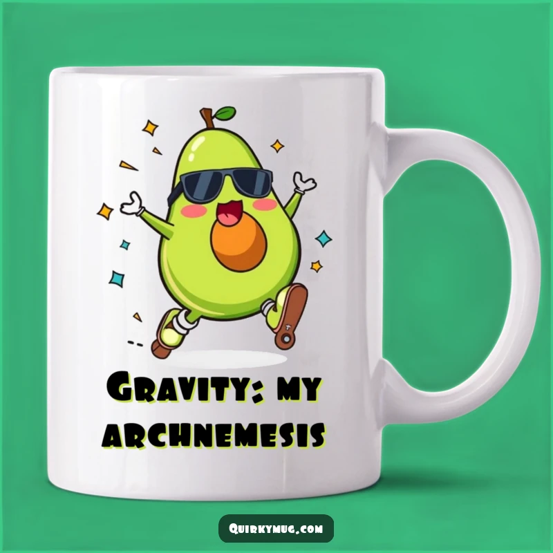 Funny Kawaii Avocado Roller Skate Fall Mug - Hilarious Cartoon Gift Idea