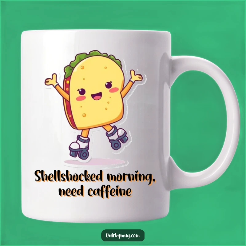 Funny Taco Roller Skate Mishap Mug - A Hilarious Gift for Any Skater