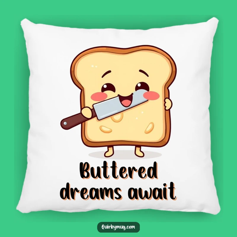 Funny Toast Buttering Pillow - Cozy Comfort with a Breakfast Twist