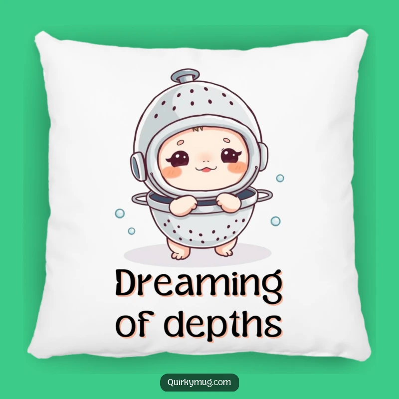 Comforting Funny Diver Pillow: Colander Helmet Creature Comfort, Ideal Humorous Gift