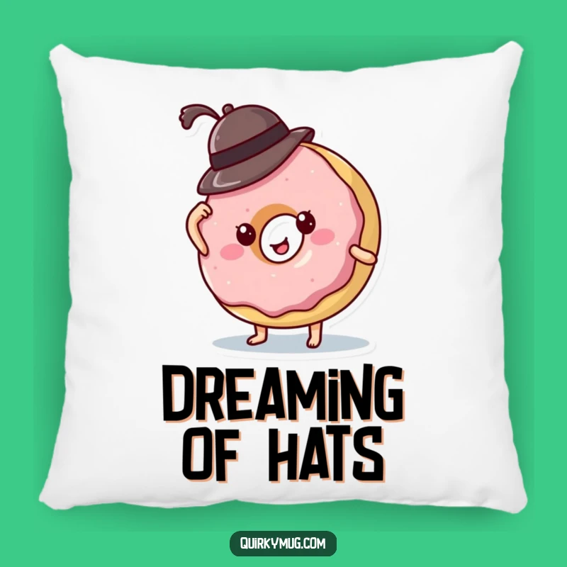 Funny Donut Hat Fail Pillow - Cute Character Accent & Cozy Gift