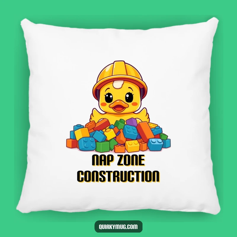 Funny Ducky Construction Pillow: Soft, Surprised Rubber Duck, Perfect Funny Gift!
