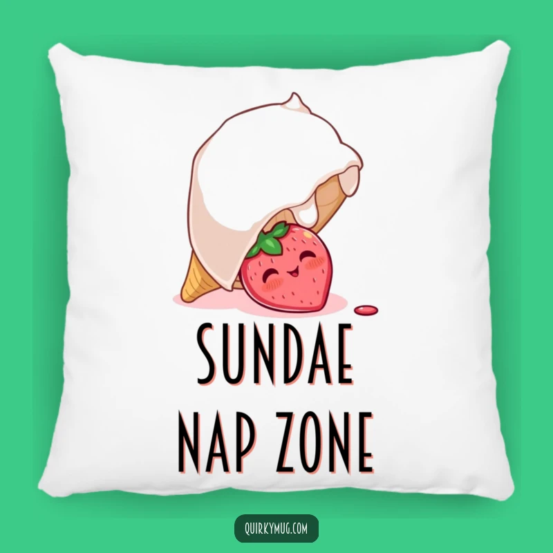 Funny Strawberry Ice Cream Pillow: Cozy Comfort with a Sweet, Bashful Charm