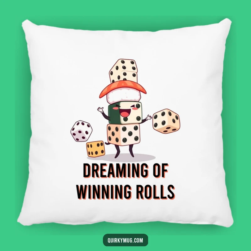 Funny Sushi Juggler Pillow: Cozy Up with Hilarious Gambling Fun!