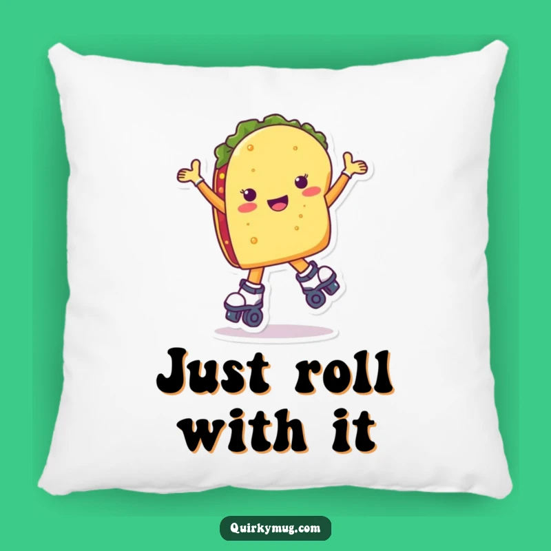 Funny Taco Roller Skate Pillow - Comfy & Comical Decor Gift