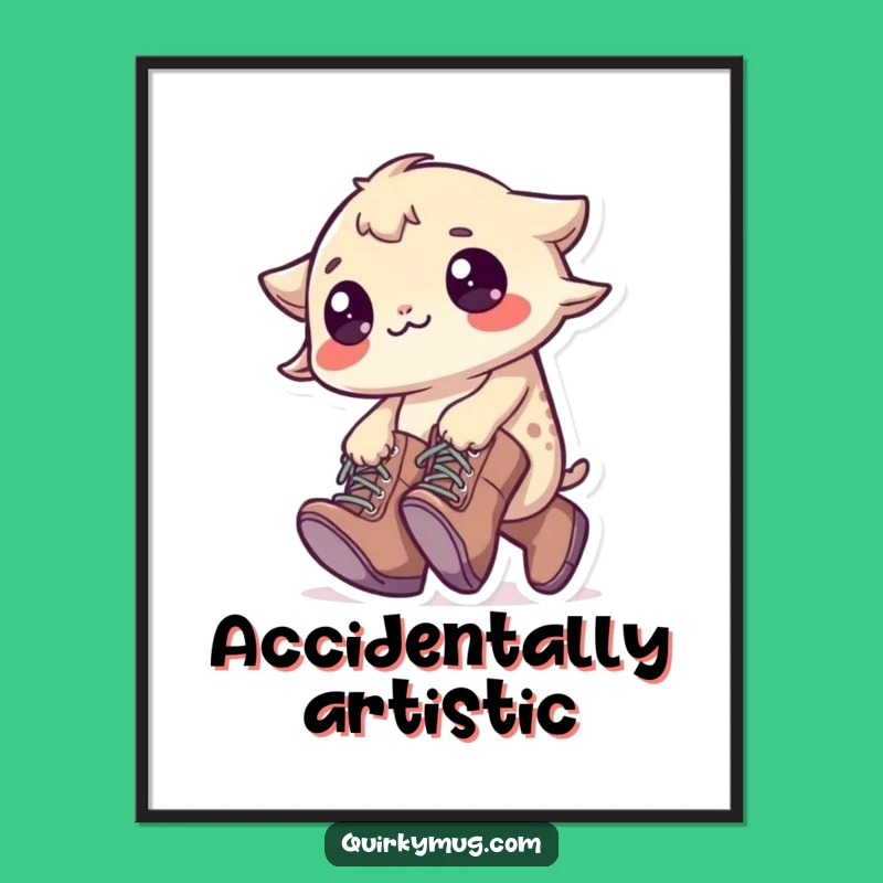 Funny Tripping Creature Art Print: Instant Goofy Decor, Perfect Funny Gift!