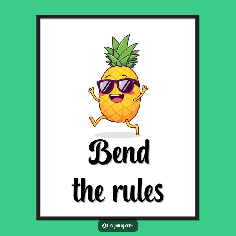 Funny Limbo Pineapple Digital Art: Giggling Fruit, Instant Funny Gift!