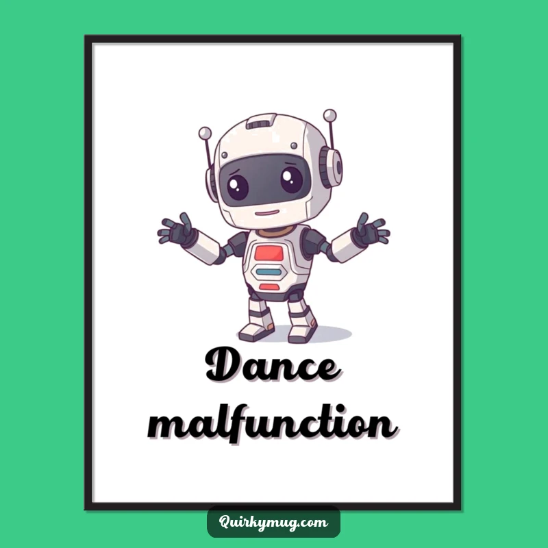 Funny Robot Dance Digital Art: Instant Hilarious Decor of a Clumsy Character