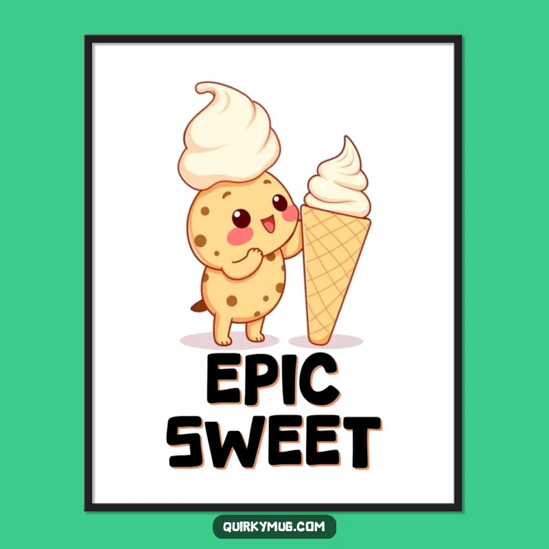 Funny Kawaii Cookie Ice Cream Digital Art - Instant Sweet Decor