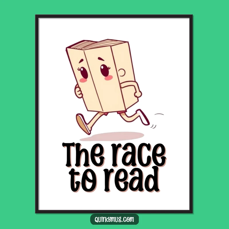 Funny Book Runner Digital Art: Bring Literary Speed to Your Walls Instantly!
