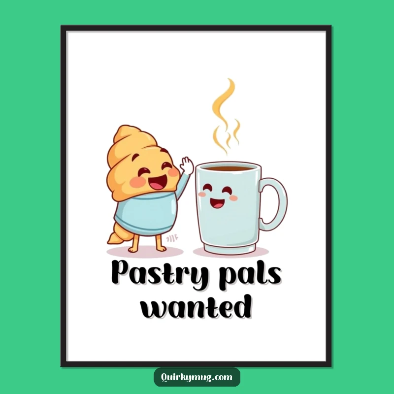 Funny Croissant Digital Art: Instant Breakfast Laughs with This Funny Gift