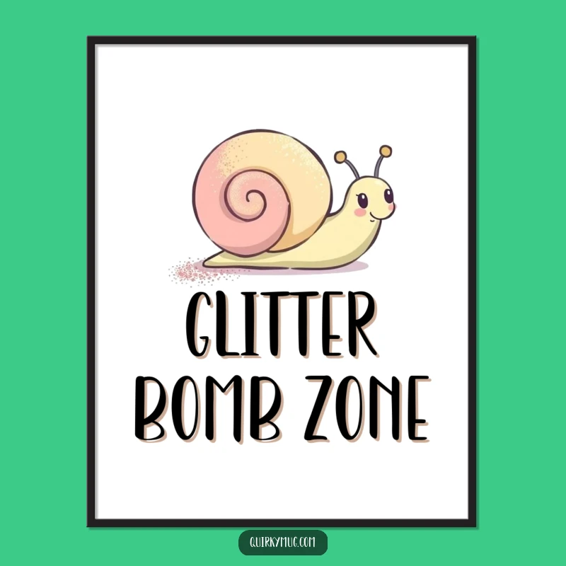 Funny Glitter Snail Digital Art: Instant Sparkle and Joyful Character Decor