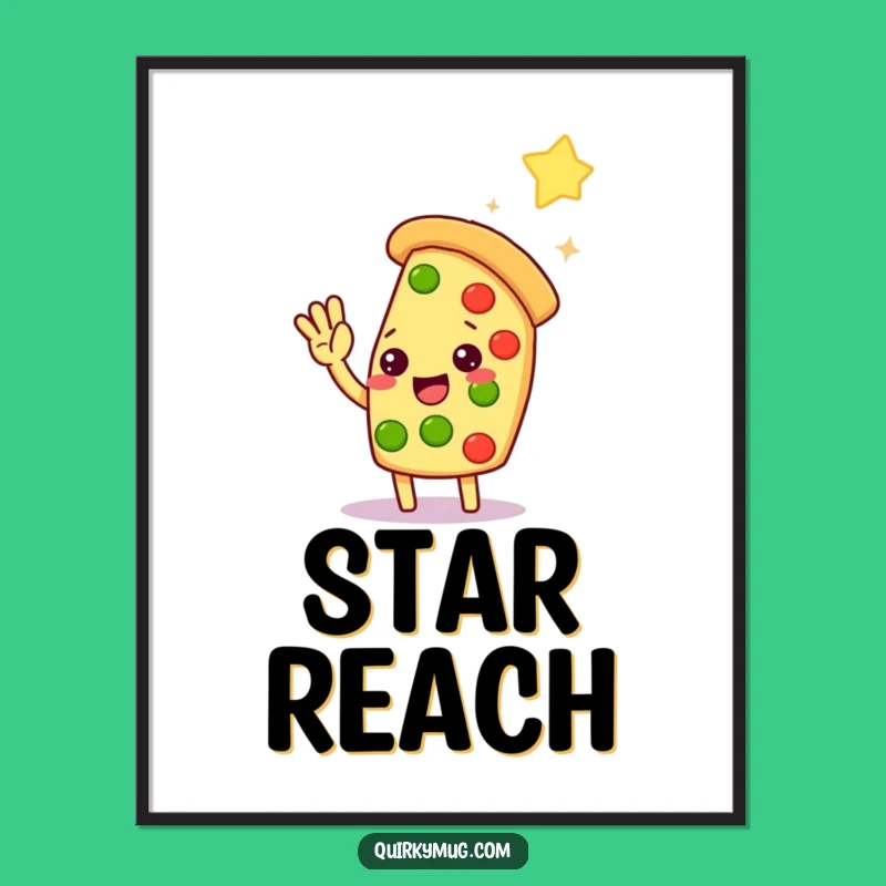 Funny Kawaii Pizza Star High-Five Digital Art: A Hilarious Gift for Instant Inspiration