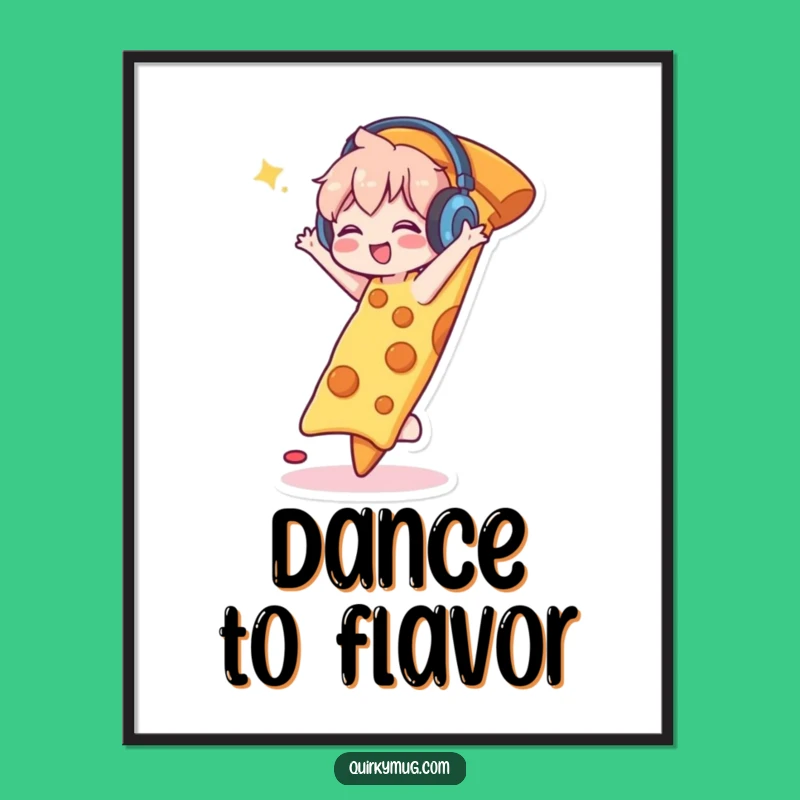 Funny Pizza Dancer Digital Art: Instant Party Decor!