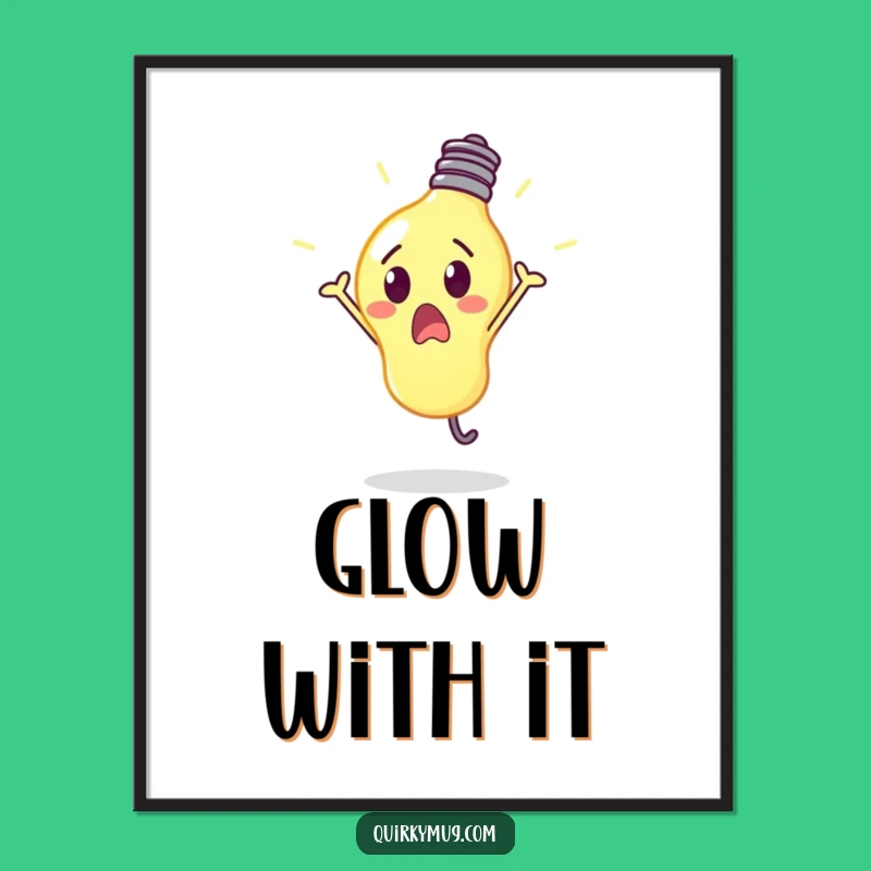 Funny Lightbulb Cartwheel Digital Art - Instant Bright Decor & Hilarious Gift