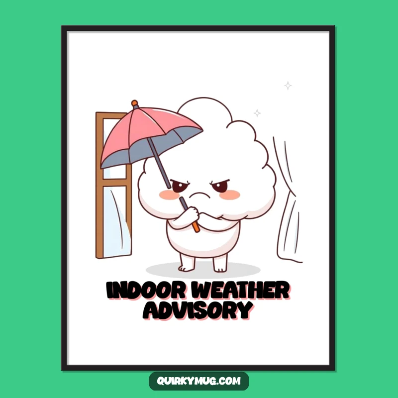 Funny Grumpy Cloud Digital Art: Bring Ironic Humor to Your Walls Instantly