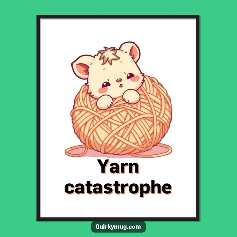 Funny Yarn Animal Art Print: Instant Crafty Decor, Perfect Funny Gift!