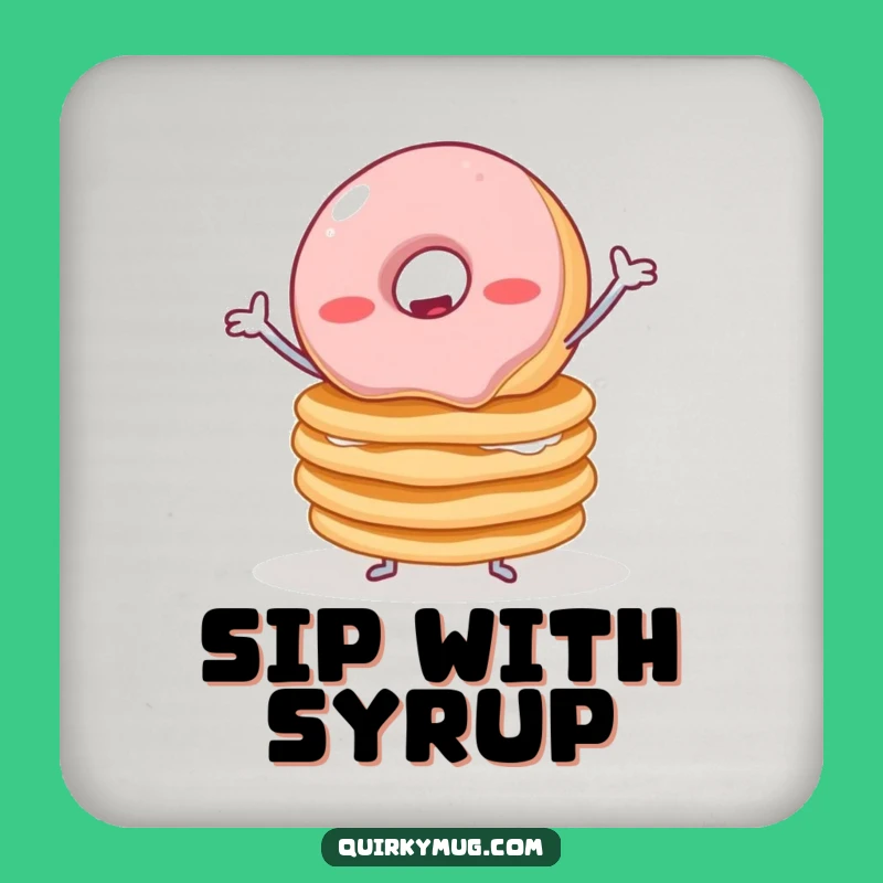 Funny Donut Pancake Coaster Set - Wobbly Balance Protection