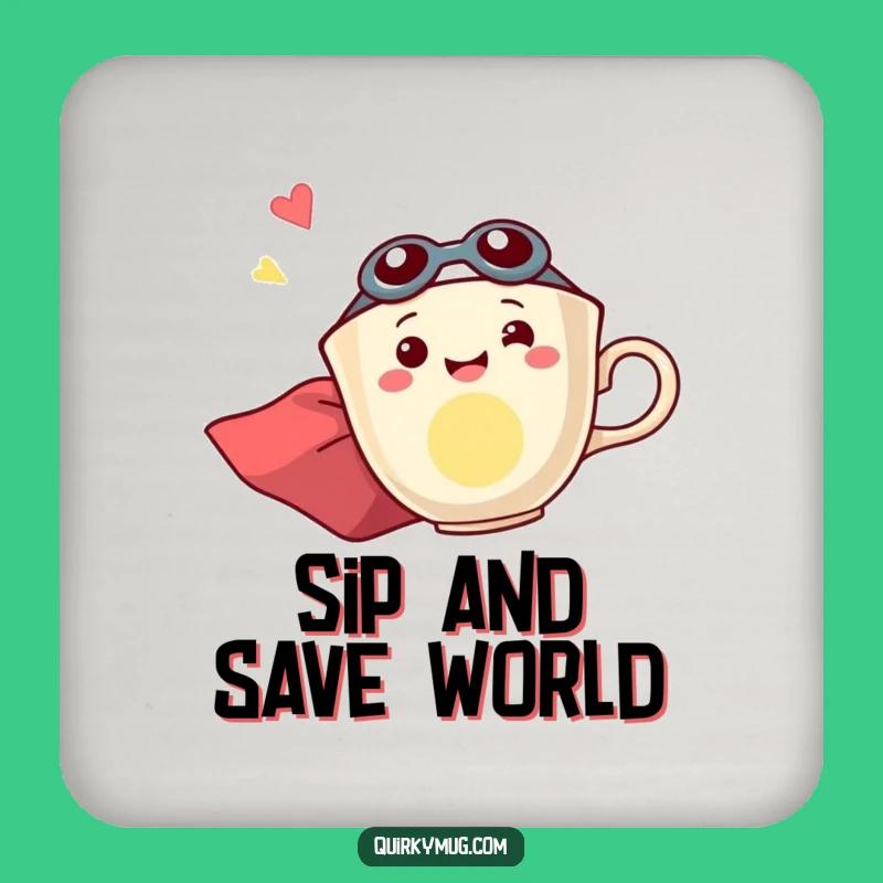 Funny Flying Teacup Hero Coaster - Protect Surfaces with Excitement