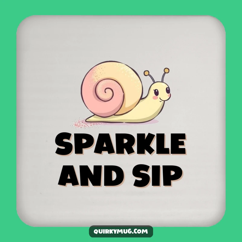 Funny Glitter Snail Coaster Set: Protect Surfaces with Sparkly, Joyful Character Art