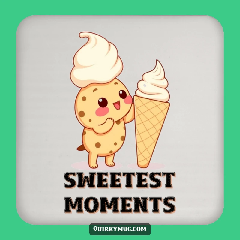 Funny Kawaii Cookie Ice Cream Coaster - Protect Surfaces Sweetly