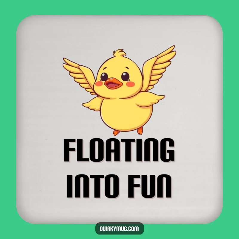 Funny Rubber Duck Coaster: Protect Surfaces with Flight Art - Funny Gift
