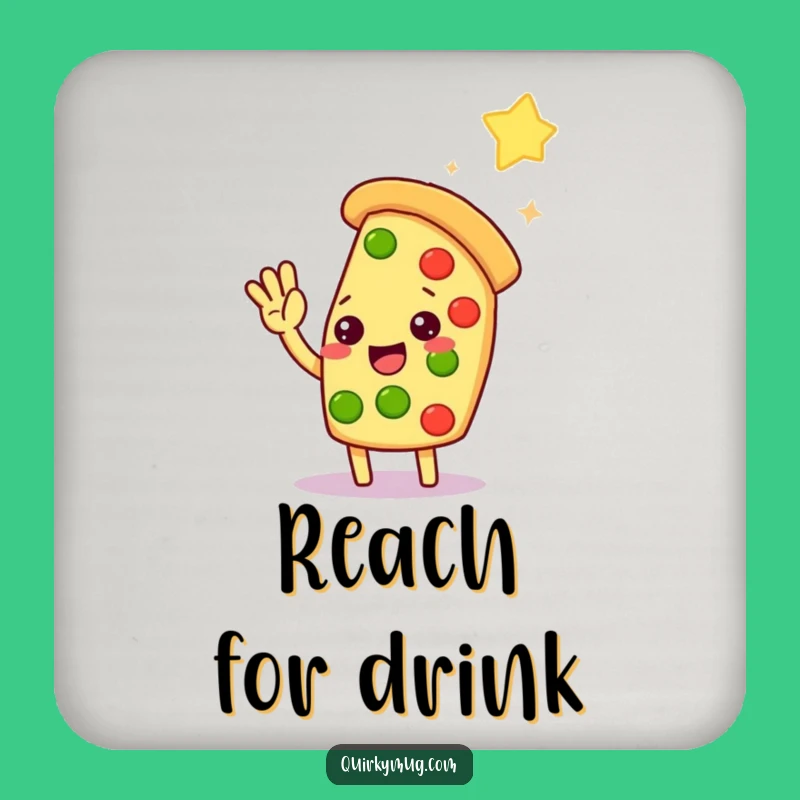 Funny Kawaii Pizza Star High-Five Coaster: A Hilarious Gift for Cosmic Tables