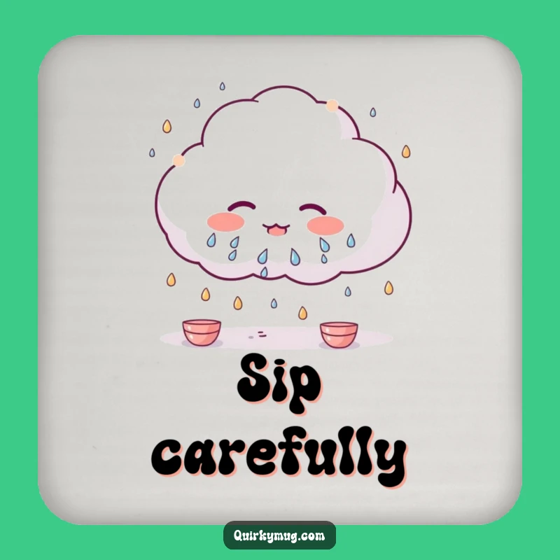 Funny Kawaii Cloud Teacup Rain Coaster: A Hilarious Gift for Tea Tables