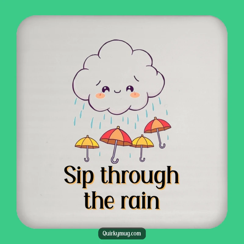 Funny Cloud Umbrella Coaster Set - Mischievous Rain Protection