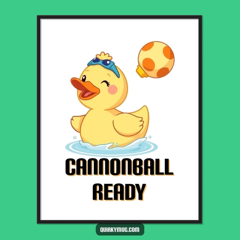 Funny Giant Rubber Duck Poster - Splashy Wall Art for Cheerful Vibes