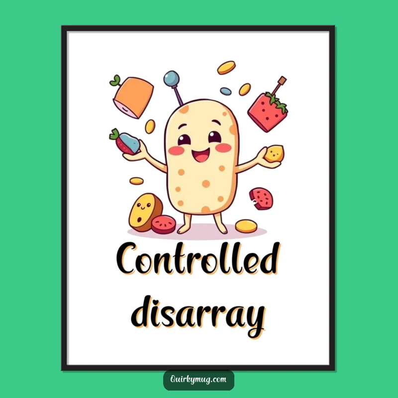 Funny Food Juggler Poster: Hilarious Wall Art to Brighten Any Room with Laughter