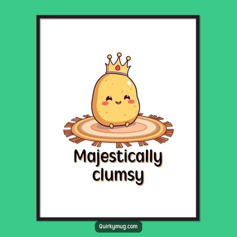 Funny Potato King Poster: Royal Slide Decor, Whimsical Art Gift