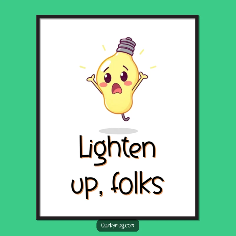 Funny Lightbulb Cartwheel Poster - Energetic Art & Hilarious Decor