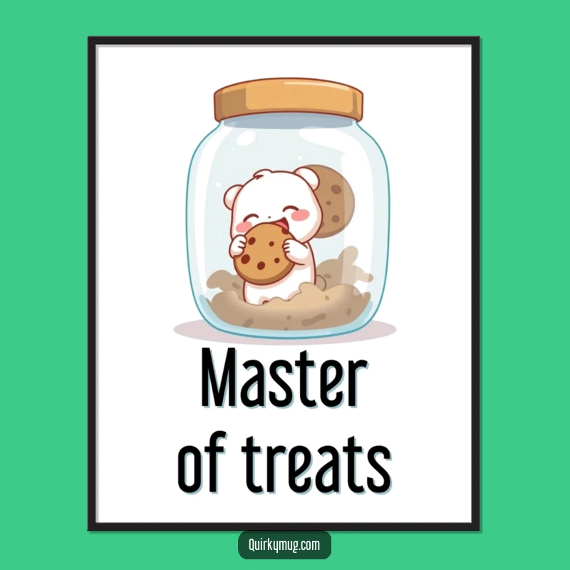 Funny Creature Poster: Giant Cookie Jar Heist Art, Perfect Humorous Gift Decor